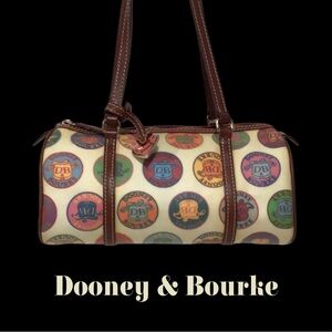 DOONEY & BOURKE Vintage Medallion Signature Small Barrel Shoulder Bag